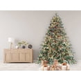 thumbnail image 4 of Jostyle Pre-Lit 9ft Artificial Christmas Tree, Feel Real Snow Flocked PE Tree with 1000 Clear Lights and Red Berries, Holiday Christmas Pre-Decorated Tree for Home, Office, Party Decoration, 4 of 8