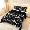 thumbnail image 2 of Homewish Goth Plant Mushrooms Queen Comforter Set,Botanical Fungi Comforter Sets Queen,Gray Black,Black Reversible,3 Pieces,1 Comforter and 2 Pillowcases, 2 of 7