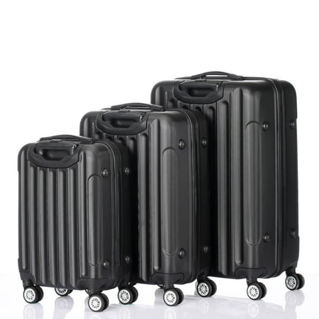 UBesGoo 3Pcs Luggage Hardside Lightweight Spinner Suitcase Bag Set (Best Lightweight Medium Sized Suitcase)