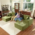 thumbnail image 6 of LazySunsets Modular Sectional Boneless Couch, Chenille Tufted Sectional Couches for Living Room, No Assembly U Shape Cloud Sofa with Throw Pillows & Storage Side Pocket (Green), 6 of 7