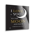 thumbnail image 2 of Love You Moon Back Slate Grey Stars 12 x 12 Glass Wall Hanging Sign, 2 of 4