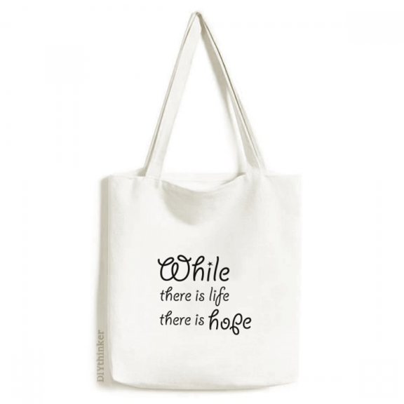 Inspirational Saying Hope Life Tote Canvas Bag Shopping Satchel Casual Handbag