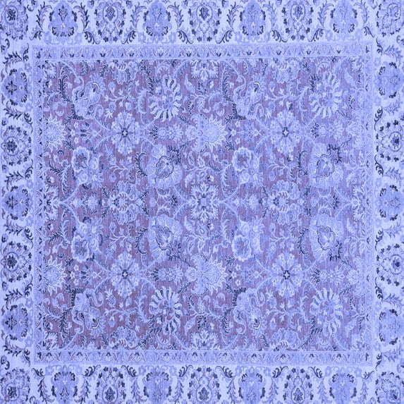 Ahgly Company Indoor Square Abstract Blue Modern Area Rugs, 4' Square