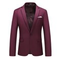 thumbnail image 2 of oqasdz Suit Jacket for Men One Button Long Sleeve Solid Color Business Casual Fashion Business Party Wedding Coat Top,Size 3X, 2 of 4