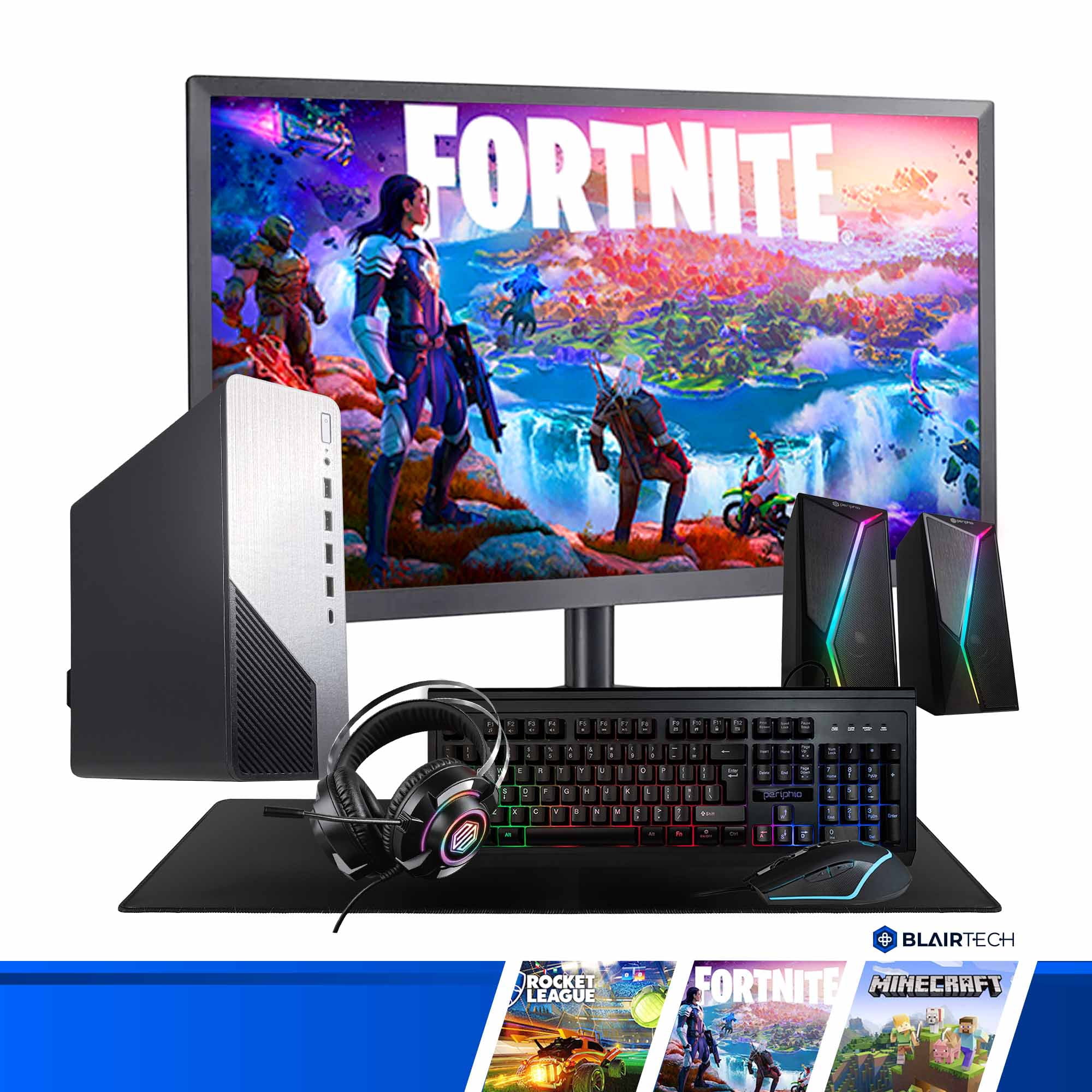 HP Prebuilt RGB Gaming Desktop Bundle | Intel Core i5, 16GB RAM, 500GB SSD, NVIDIA GeForce GPU | Windows 11 | Home or School PC