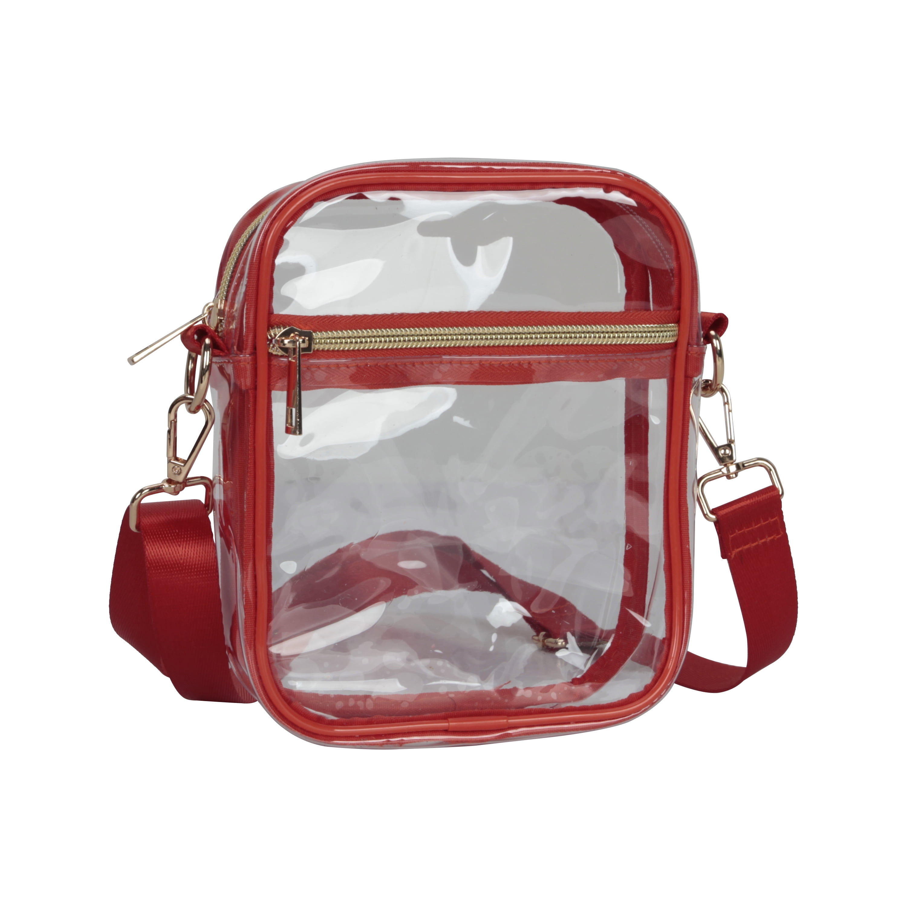 Hello Hobby Cell Phone Handbag, Customizable Transparent Purse for Stadiums, Concerts, and Everyday Use, Red