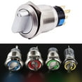 thumbnail image 5 of 19mm metal rotary switch locking button switch, with LED lighting switch 1NO1NC, 5 of 5