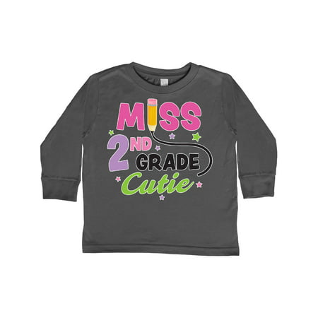 

Inktastic Miss 2nd Grade Cutie with Pencil and Stars Gift Toddler Toddler Girl Long Sleeve T-Shirt