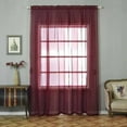 thumbnail image 2 of Efavormart 2 Panels Burgundy Sheer Organza Window Drapery with Rod Pocket Window Treatment Curtain Panels - 52"x 108", 2 of 11