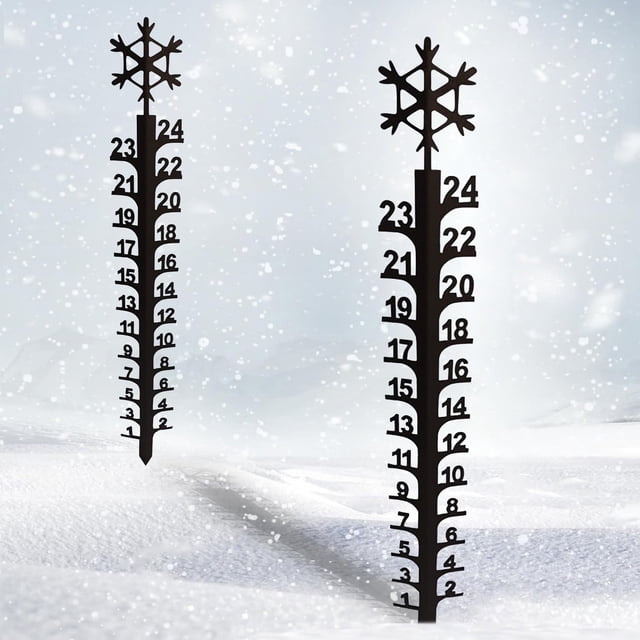 Matoen12 Snowman Measuring Snow Thickness Measuring Snow Gauge Metal Crafts