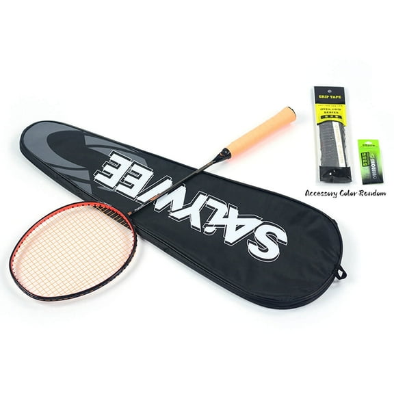 SALYWEE SF Full Carbon Fiber 6U G5 Orange Pro Badminton Racket 28-32LBS, Free Accessories