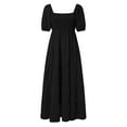 thumbnail image 6 of Sngxgn Womens Casual Long Dress Short/Long Sleeve Summer Loose Maxi Dresses(Black,M), 6 of 7