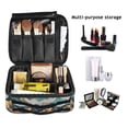 thumbnail image 2 of FORMRS Travel Makeup Bag Large Capacity Train Case Cosmetic Organizer with Adjustable Dividers, Green Mountains, 2 of 8