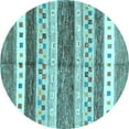 thumbnail image 1 of Ahgly Company Indoor Round Abstract Light Blue Contemporary Area Rugs, 3' Round, 1 of 4