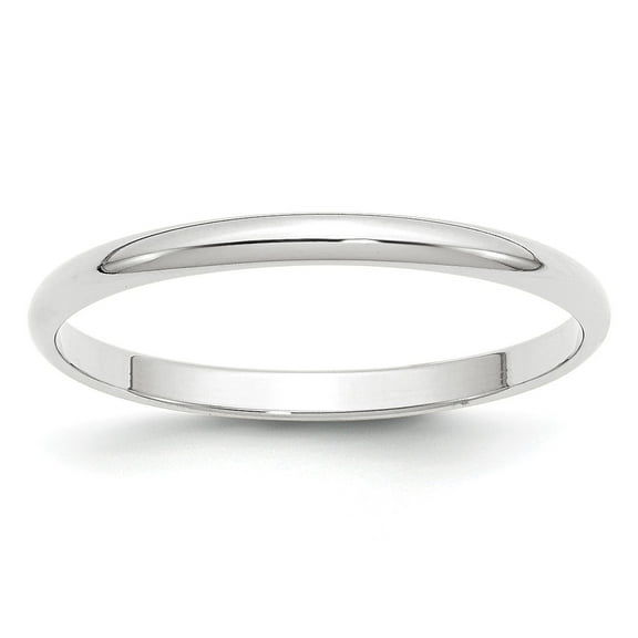14KW 2mm LTW Half Round Band Size 13.5 in 14k White Gold