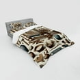 thumbnail image 2 of Ambesonne Traditional Bedding Set 4 Pcs, Oriental Ethno Artwork, Calking, Umber Dark Teal Ivory, 2 of 2