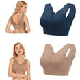 thumbnail image 2 of 2PC Women‘s Comfortable Large Size Underwear For The Middle And Elderly Thin Back Bra Gathered Without Steel Rings, 2 of 3