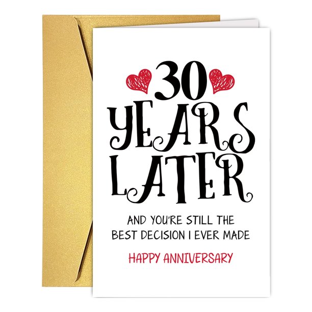 Tarjeta de aniversario Rualove Romantic 30 años para marido y mujer