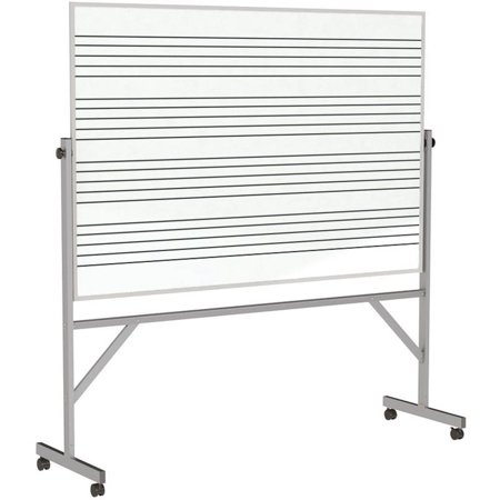 UPC: 0014935620073 | Ghent s Ceramic 4  x 6  Reversible Mag. Whiteboard (1 Music Staff) in White