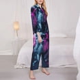 thumbnail image 3 of Yiaed Hip-Hop Glasses Gorilla Print Pajamas Women's Long Sleeve Sleepwear Soft Button Down Loungewear Pjs Lounge Set Nightwear Womens Pajama Pants-X-Large, 3 of 7
