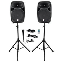Rockville (2) 15" Bluetooth PA Church Speakers Mic Stands 4 Church Sound Systems