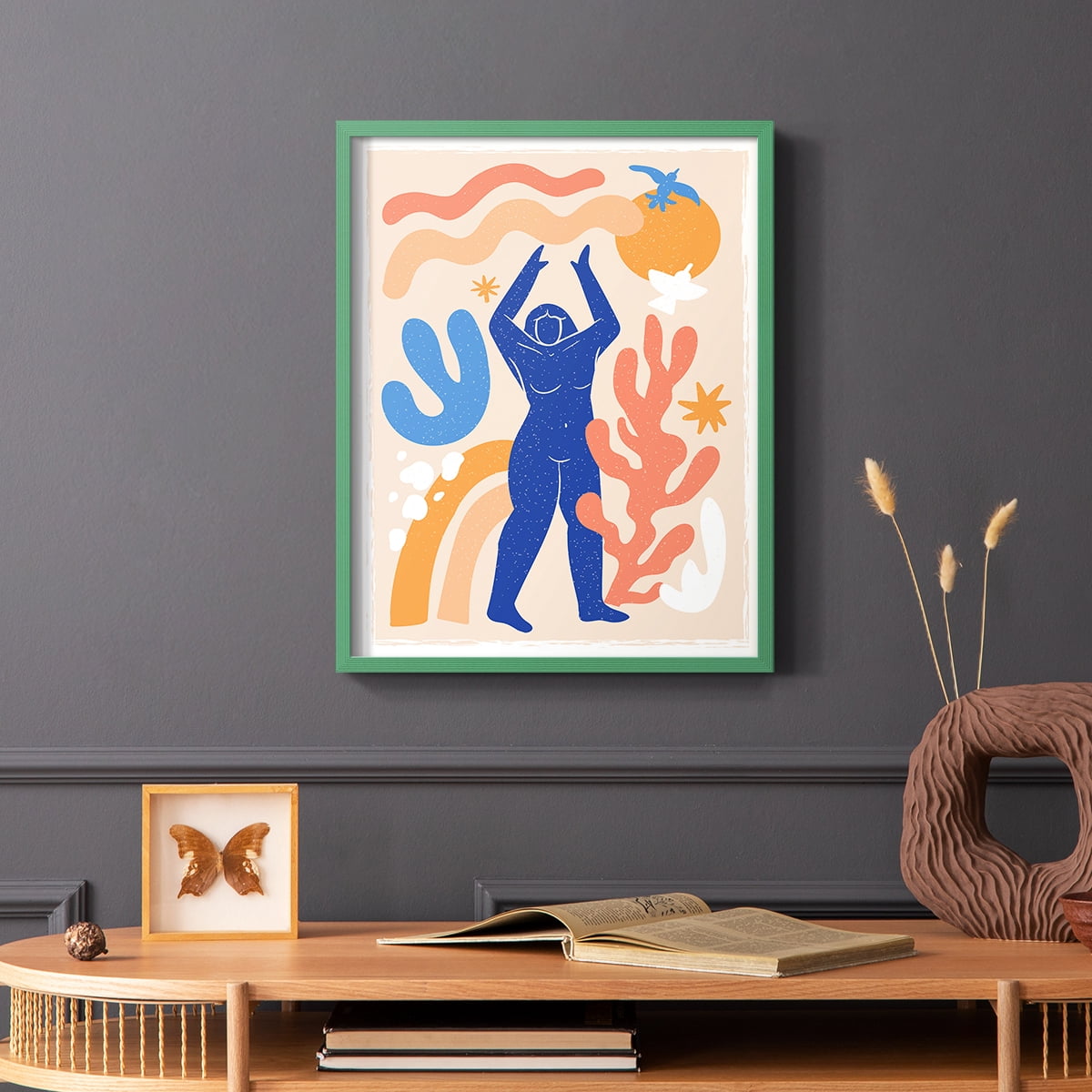 Matisse CCCLX in Green Solid Wood 16 x 20 Framed Print