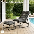 thumbnail image 2 of Villeston Outdoor Lounge Chair with Ottoman, Comfy Sling Recliner Chair with Puffy Cushion and Foot Stool,Dark Gray, 2 of 7
