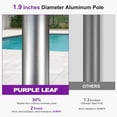 thumbnail image 6 of PURPLE LEAF 10 X 10 FT Semi-Auto Outdoor Market Patio Umbrella Sun Umbrellas with 8 Aluminum Sturdy Ribs for Backyard Deck Garden Pool, Silver Pole Gray Canopy, 6 of 8