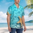 thumbnail image 2 of Lsque Starfish And Seashell On The Beach 1 pattern Hawaiian Shirt for Men, Unisex Summer Beach Casual Short Sleeve Button Down Shirts-X-Large, 2 of 9