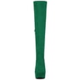 thumbnail image 6 of BLISSFUL STEP Women's Boots Platform Block Heel Over the Knee Thigh High Boots Green 8.5, 6 of 7