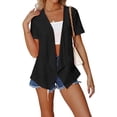 thumbnail image 3 of DYMADE Womens Summer Pockets Solid Short Sleeve Open Basic Cardigan, 3 of 4