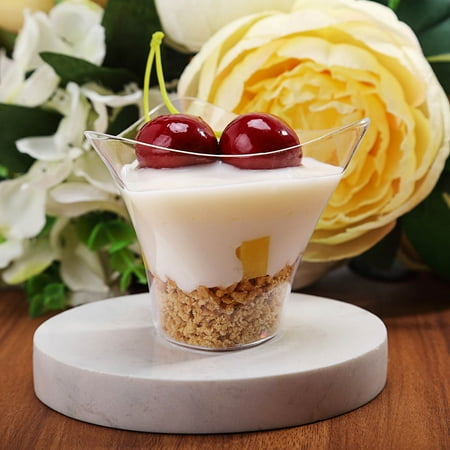 Dubarry Dessert - BalsaCircle Clear 12 pcs 4 oz Plastic Triangular Dessert Cups - Wedding Reception Party Buffet Catering Tableware