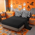 thumbnail image 3 of Homewish Lovely Halloween Ghost 7-Piece Twin Bedding,Silhouette Spooky Pattern Bedding Comforter Set,Black White,Black Reversible, 3 of 8
