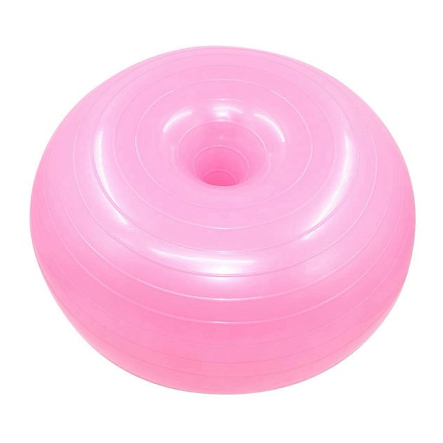 1 Piece Burst Yoga Exercise Ball Donut Shape Fitness Ball with Air Pump, Durable for Balance and Strength Training