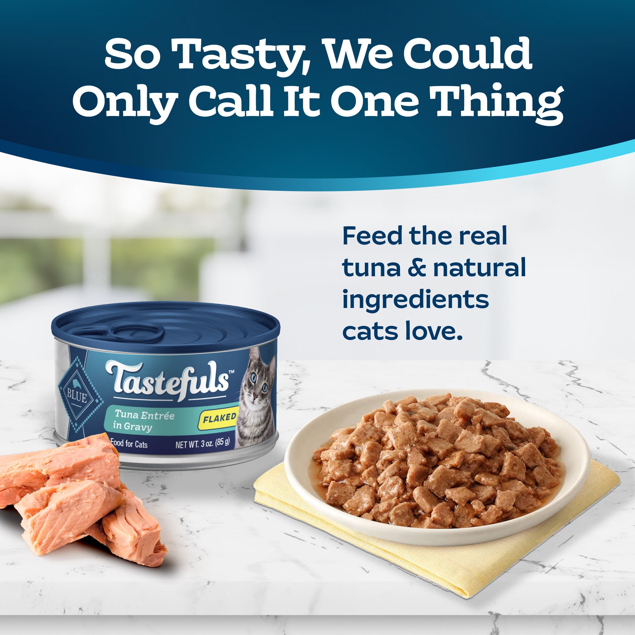 (24 pack) Blue Buffalo Tastefuls Wet Cat Food with Tuna, 3-oz. Can