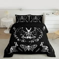thumbnail image 2 of Feelyou 3pcs Gothic Bat Queen Comforter Set, Moth Butterfly Kangaroo Skull Decor, 2 of 8