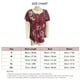 thumbnail image 2 of Camiseta de verano para mujer, blusas informales plisadas con ribete de botones delanteros de manga corta para uso diario, floral rojo vino M, 2 of 2