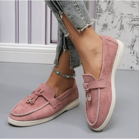 KAQ shoes Women s Round Toe Flat Loafers Comfort Slip On Moccasins Lightweight Driving Penny Loafers Casual Dress Walking Shoe
