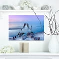 thumbnail image 1 of Old Pier and Bridge in Light Blue - Sea Bridge Canvas Art Print, 1 of 3