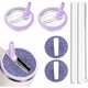 thumbnail image 1 of wonima44 2pcs Rhinestone Flip Straw Lids Replacement for Stanley 40 oz Tumbler, Includes 2 Straws & 1 Straw Cleaning Brush, Foldable Leakproof Sparkling Lids Fit Stanley Quencher H2.0 (Purple), 1 of 1