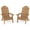 Teak, variant on Folding Adirondack Chair Plastic Weather Resistant, Outdoor Chair, Patio Chairs, Lawn Chair, Patio Seating(Set of 2)