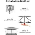 thumbnail image 2 of Double Roof Pop Up Outdoor Gazebo Canopy Tent - Heavy Duty Mosquito Netting Patio Shelter - Easy Setup Screened Pavilion Includes Sand Bags - 12x12ft for Garden, Backyard, Lawn, 2 of 9
