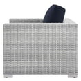 thumbnail image 3 of Lounge Chair Armchair, Rattan, Wicker, Light Grey Gray Blue Navy, Modern Contemporary Urban Design, Outdoor Patio Balcony Cafe Bistro Garden Furniture Hotel Hospitality, 3 of 8