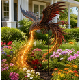 thumbnail image 5 of Phoenix Fire Solar Garden Stake Light, Eye‑Catching Night Glowing Art Ornament for Yard Flower Bed Walkway Patio Outdoor Landscape Layout, 5 of 7