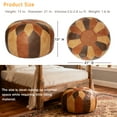 thumbnail image 2 of Thgonwid 21*13 inch Vegan Leather Pouf, Multi Color, 2 of 8