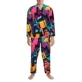 thumbnail image 3 of Kdxio Vibrant Graffiti Urban Art Men’s Pajama Set Pajamas For Men 2 Piece PJ Set with Men Pajama Pants and Long Sleeve T-Shirt Lounge Set-XX-Large, 3 of 7