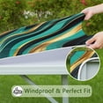 thumbnail image 6 of Teal Gold Marble Pattern Square Fitted Tablecloth with Elastic Edge,Square Table Cover,Washable Elastic Table Cover for Home Kitchen Party Decor 36"x36", 6 of 6