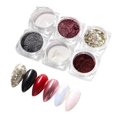 thumbnail image 3 of 6 colores Nail s Polvo Brillante Manicura Lentejuelas Paillette 03 shamjiam Nail Art Glitter Powder Flakes, 3 of 8