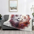 thumbnail image 2 of Cauagu White Red Cat Couple Pattern Fleece Throw Blanket, Horizontal Fleece Bedding Home Decor for Couch & Bed All Season Use-60"x50", 2 of 6