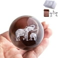 thumbnail image 7 of H&D 2.36in 3D Laser Elephant Crystal Ball Paperweight Figurine Home Art Decor Crafts, 7 of 7